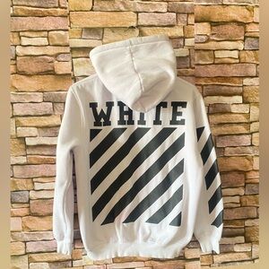 Off-White White-Striped Hoodie Size XS Unisex